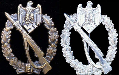 Placa de asalto de infanteria en version plata y bronce